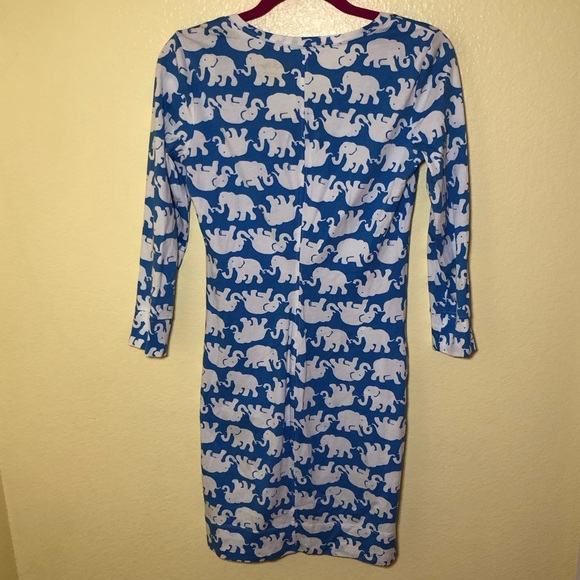 Lilly Pulitzer cotton t shirt Dress Tusk In Sun Bay Elephant Print size XXS - Picture 4 of 10
